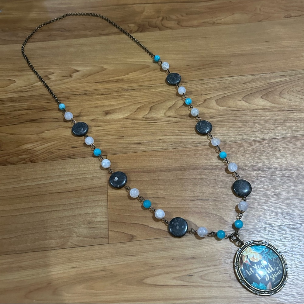 Elegant Multi-Color Beaded Statement Necklace Wit… - image 1